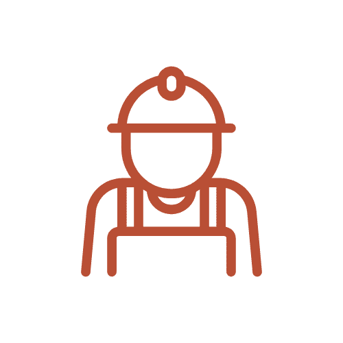 Orange line-art icon of a seated person wearing headphones, shown against a black background. Clean, minimal design with a calm, approachable tone.